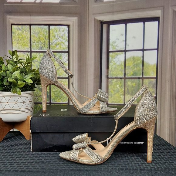 I.N.C. INTERNATIONAL CONCEPTS REESIE RHINESTONE BOW EVENING SANDALS (10) - Picture 3 of 15
